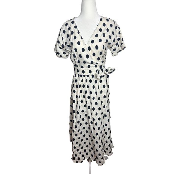 Sezane Robe‎ Marielle Black Dots Ecru Background Dress Size 34 US 2 Women’s - Picture 2 of 8